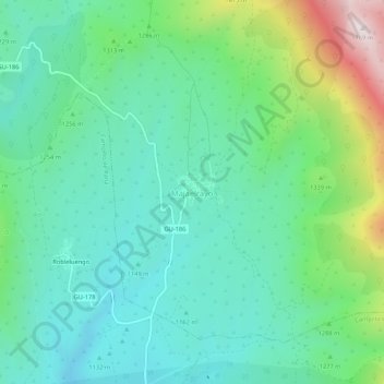 Mapa topográfico Majaelrayo, altitud, relieve