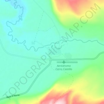 Mapa topográfico Cerro Castillo, altitud, relieve