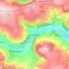 Mapa topográfico Pontfadog, altitud, relieve