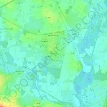 Mapa topográfico La Scierie, altitud, relieve