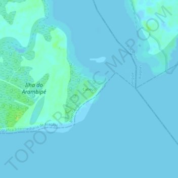 Mapa topográfico Cabeço, altitud, relieve