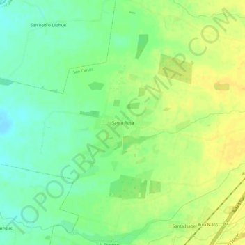 Mapa topográfico Santa Rosa, altitud, relieve
