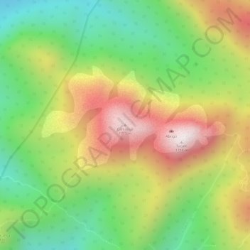 Mapa topográfico Camapuã, altitud, relieve