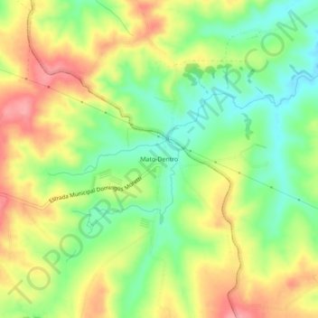 Mapa topográfico Mato-Dentro, altitud, relieve