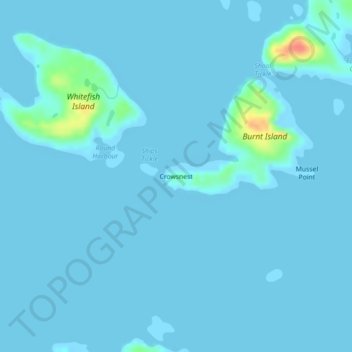 Mapa topográfico Crowsnest, altitud, relieve