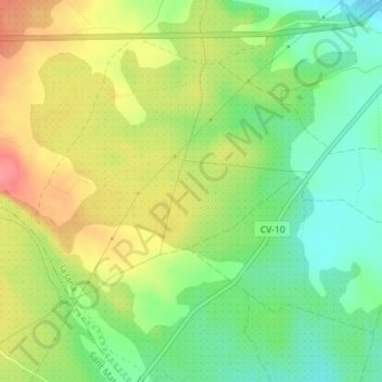 Mapa topográfico Les Carrasques, altitud, relieve