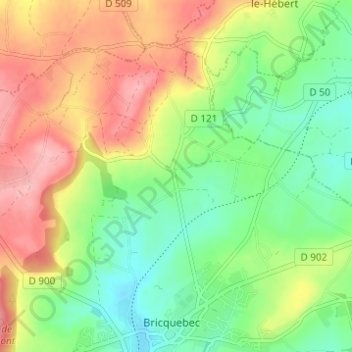 Mapa topográfico La Croix Blanche, altitud, relieve