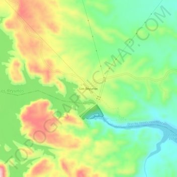 Mapa topográfico Los Reyunos, altitud, relieve