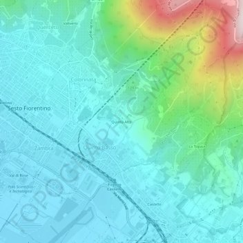 Mapa topográfico Quinto Alto, altitud, relieve