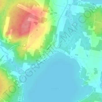 Mapa topográfico Beaulac-Garthby, altitud, relieve