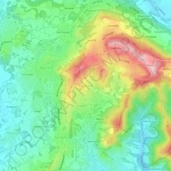 Mapa topográfico Ca' Nova, altitud, relieve