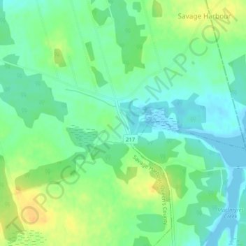 Mapa topográfico French Village, altitud, relieve
