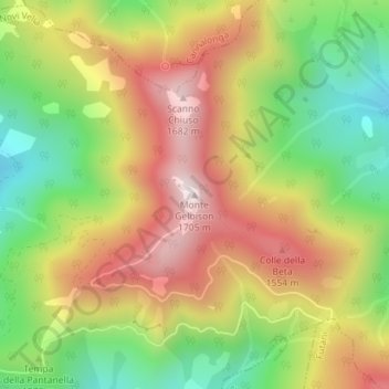 Mapa topográfico Novi Velia, altitud, relieve