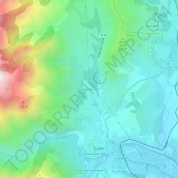 Mapa topográfico Saint-Pancrace, altitud, relieve