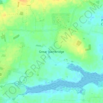 Mapa topográfico Great Stambridge, altitud, relieve