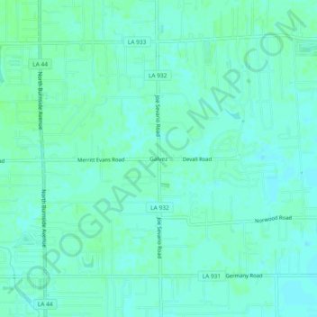 Mapa topográfico Galvez, altitud, relieve