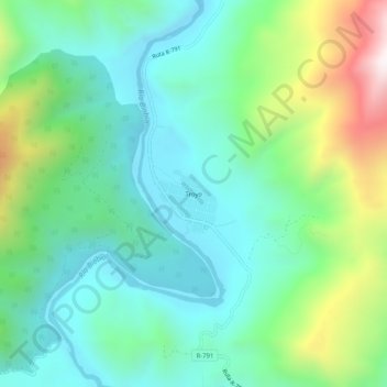 Mapa topográfico Troyo, altitud, relieve