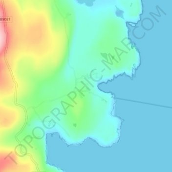 Mapa topográfico Aywick, altitud, relieve