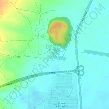 Mapa topográfico Humberstone, altitud, relieve