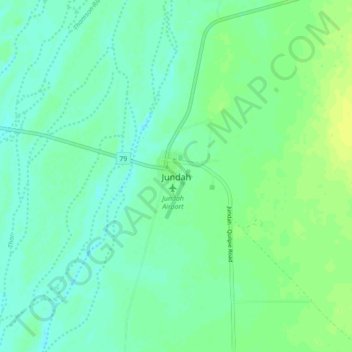 Mapa topográfico Jundah, altitud, relieve