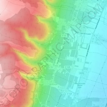 Mapa topográfico Fixey, altitud, relieve