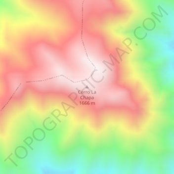 Mapa topográfico Cerro La Chapa, altitud, relieve
