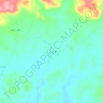 Mapa topográfico Bucaral, altitud, relieve