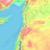 Mapa topográfico Akkar, altitud, relieve