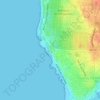 Mapa topográfico Farol de Leça, altitud, relieve