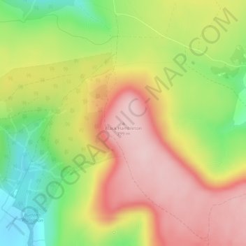 Mapa topográfico Black Hambleton, altitud, relieve