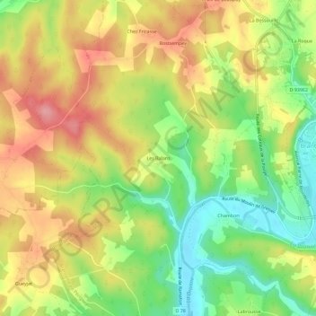 Mapa topográfico Les Balans, altitud, relieve