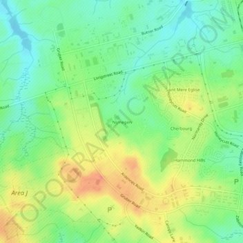 Mapa topográfico Nijmegen, altitud, relieve