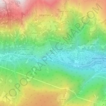 Mapa topográfico Villar, altitud, relieve