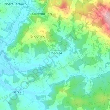 Mapa topográfico Schweinbach, altitud, relieve