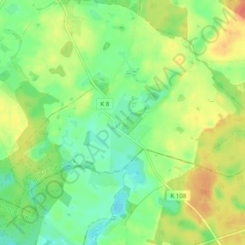 Mapa topográfico Lübzin, altitud, relieve