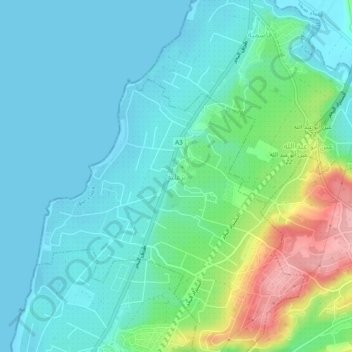 Mapa topográfico Bourghliye, altitud, relieve