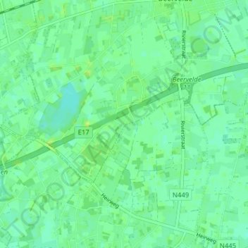 Mapa topográfico Klein-Gent, altitud, relieve