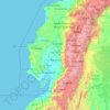 Mapa topográfico Los Ríos, altitud, relieve
