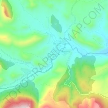 Mapa topográfico Manzanera, altitud, relieve