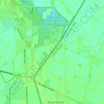 Mapa topográfico Hahnentange, altitud, relieve