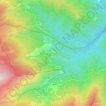 Mapa topográfico Valcona Secae, altitud, relieve
