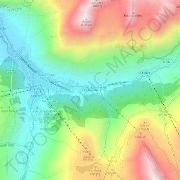 Mapa topográfico Le Laisinant, altitud, relieve