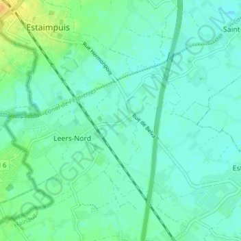 Mapa topográfico Belva, altitud, relieve