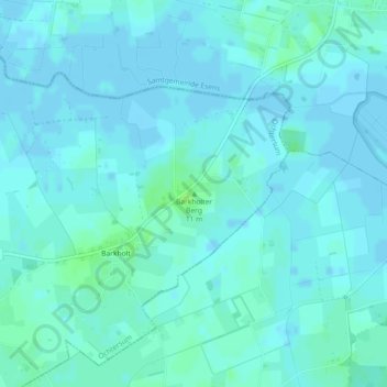 Mapa topográfico Barkholter Berg, altitud, relieve