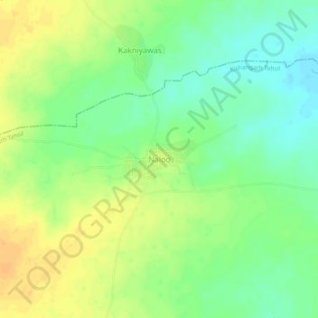Mapa topográfico Naloo, altitud, relieve