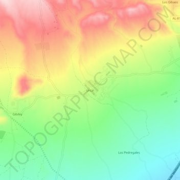 Mapa topográfico Úrcal, altitud, relieve