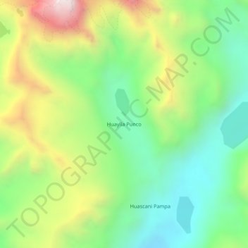 Mapa topográfico Huaylla Punco, altitud, relieve