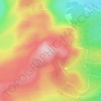 Mapa topográfico Cold Law, altitud, relieve
