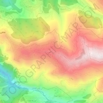 Mapa topográfico Ras Al Matn, altitud, relieve