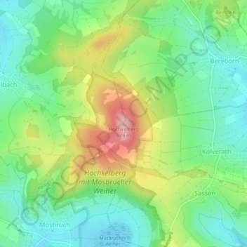 Mapa topográfico Hochkelberg, altitud, relieve